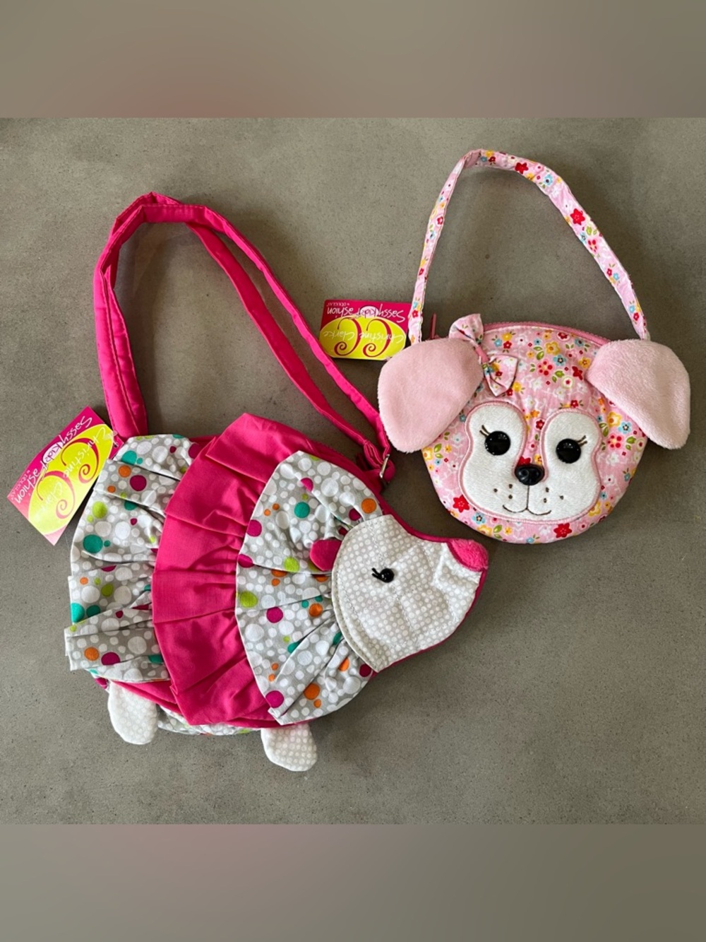 Douglas Bubbles Hedgehog & Dog Lil’ Sak Purses NWT